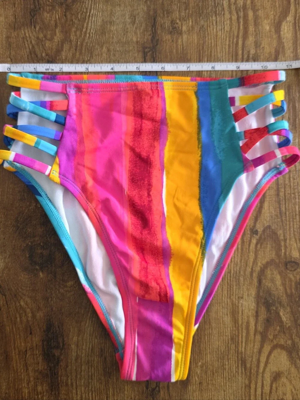 🌈 Xhilaration XS Rainbow High Waist Bikini Set NWT Beach Vacation